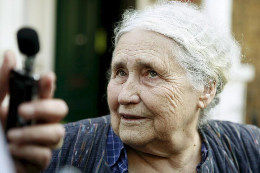Doris Lessing after winning the Nobel Prize in literature in 2007.