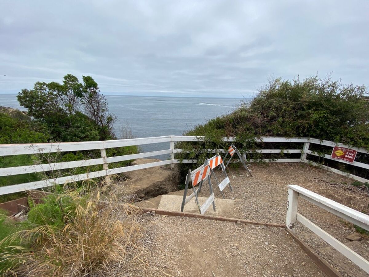 A blocked storm drain at La Jolla Hermosa Park