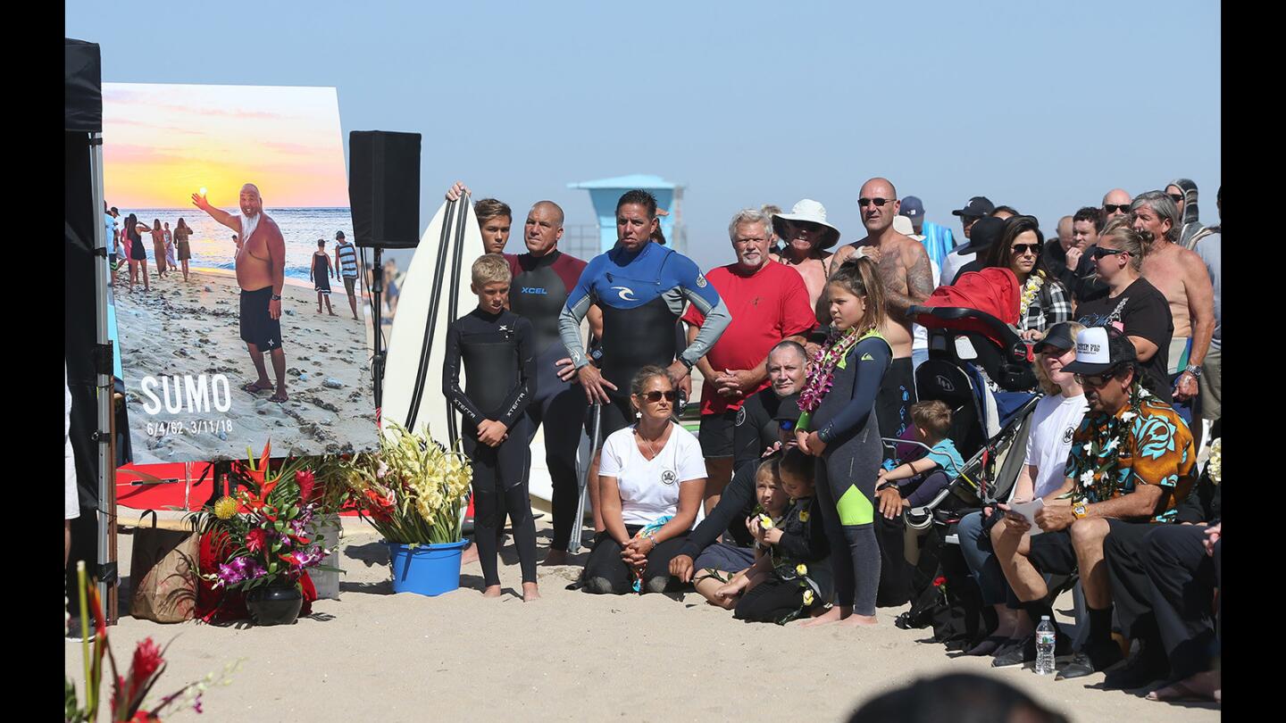 Memorial Paddle Out Ceremony for Sumo Sato