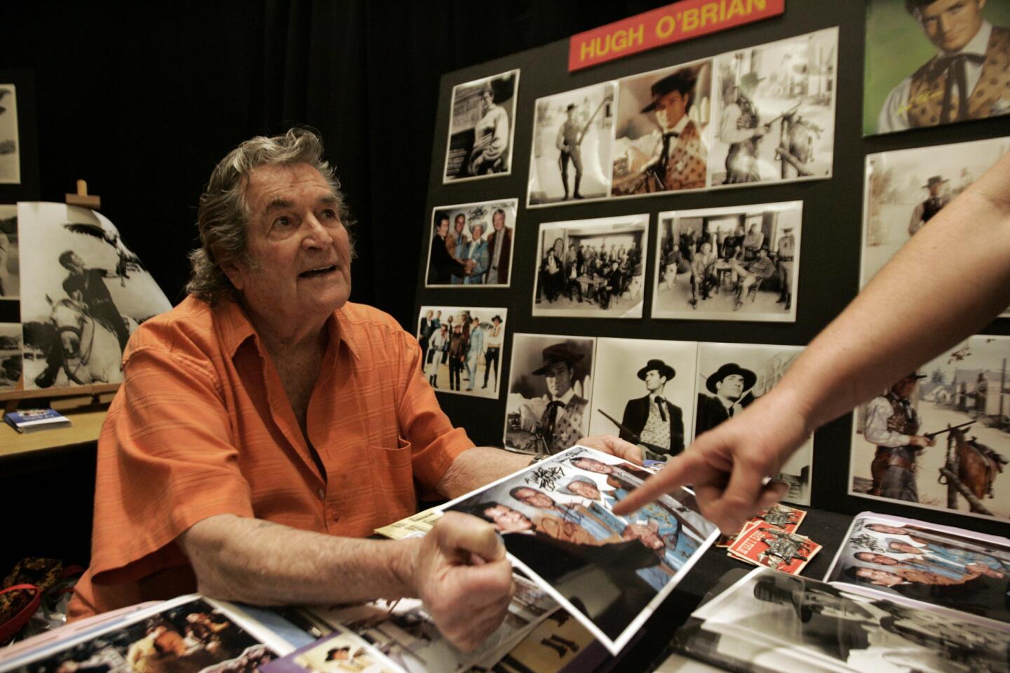 Actor Hugh O'Brian at a memorabilia and collectible show in Burbank in February 2010.