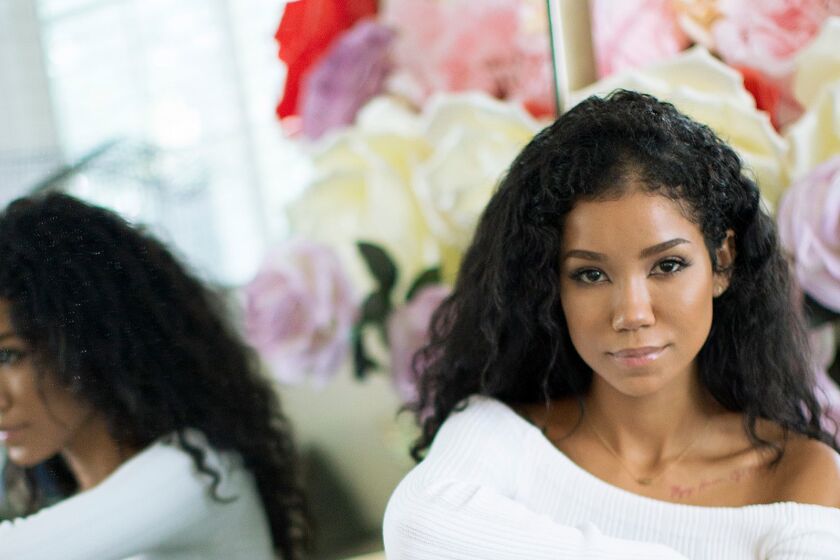 LOS ANGELES, CALIF. - SEPTEMBER 19, 2017: Jhene Aiko, the soulful LA songstress whose brand of chilled introspective R&B helped usher in a new movement for the genre. Her latest album, "Trip", is her most personal effort to date with the singer channeling the grief of losing her brother and trying to find herself and focus on healing. (Myung J. Chun / Los Angeles Times)