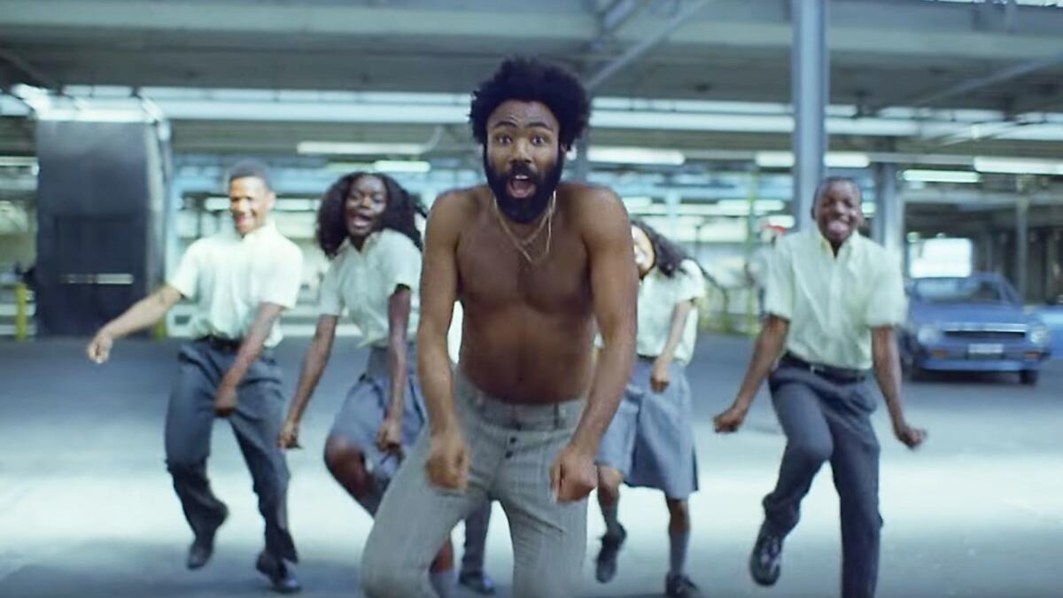 Childish Gambino in the video for "This Is America," which won a Grammy for song of the year.