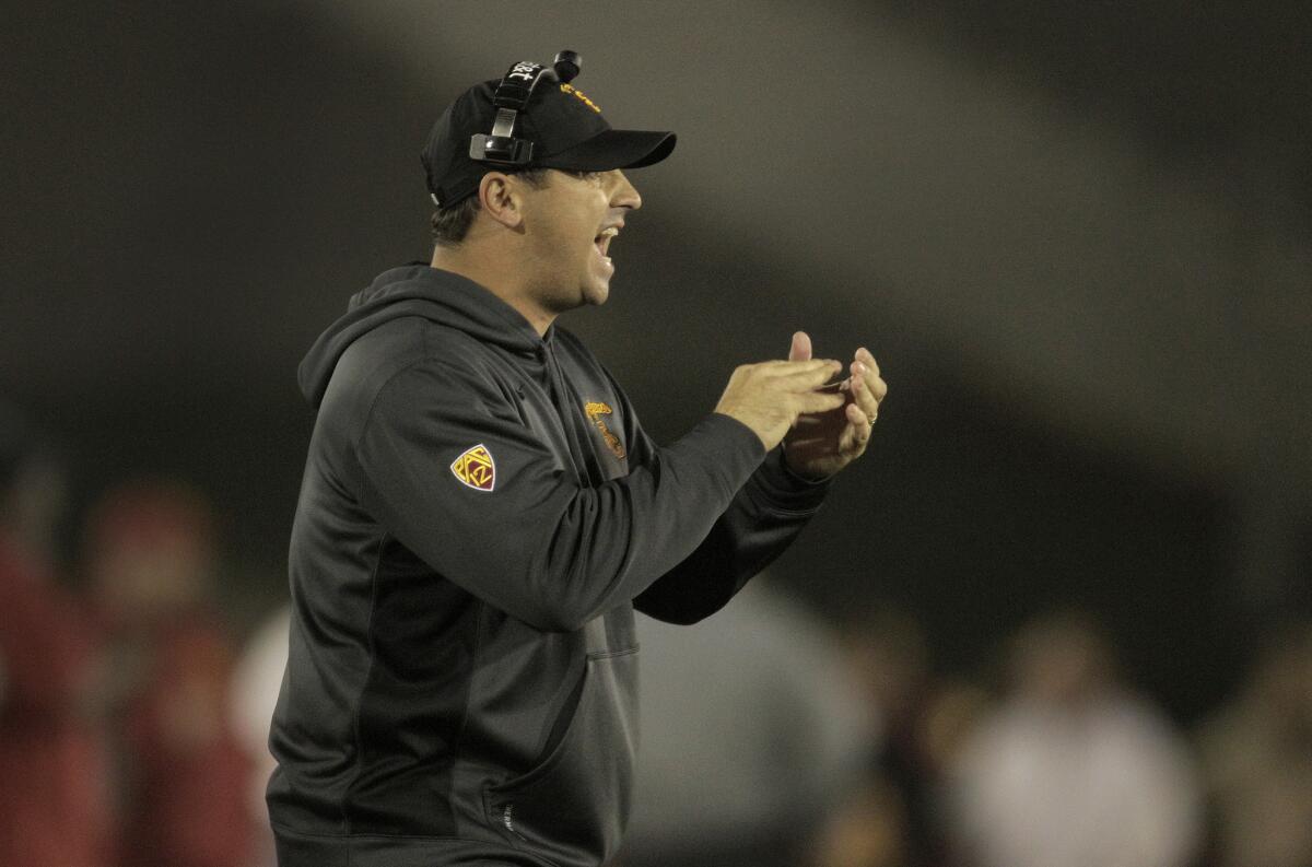 USC Coach Steve Sarkisian is one of five Trojans coaches with Holiday Bowl experience.