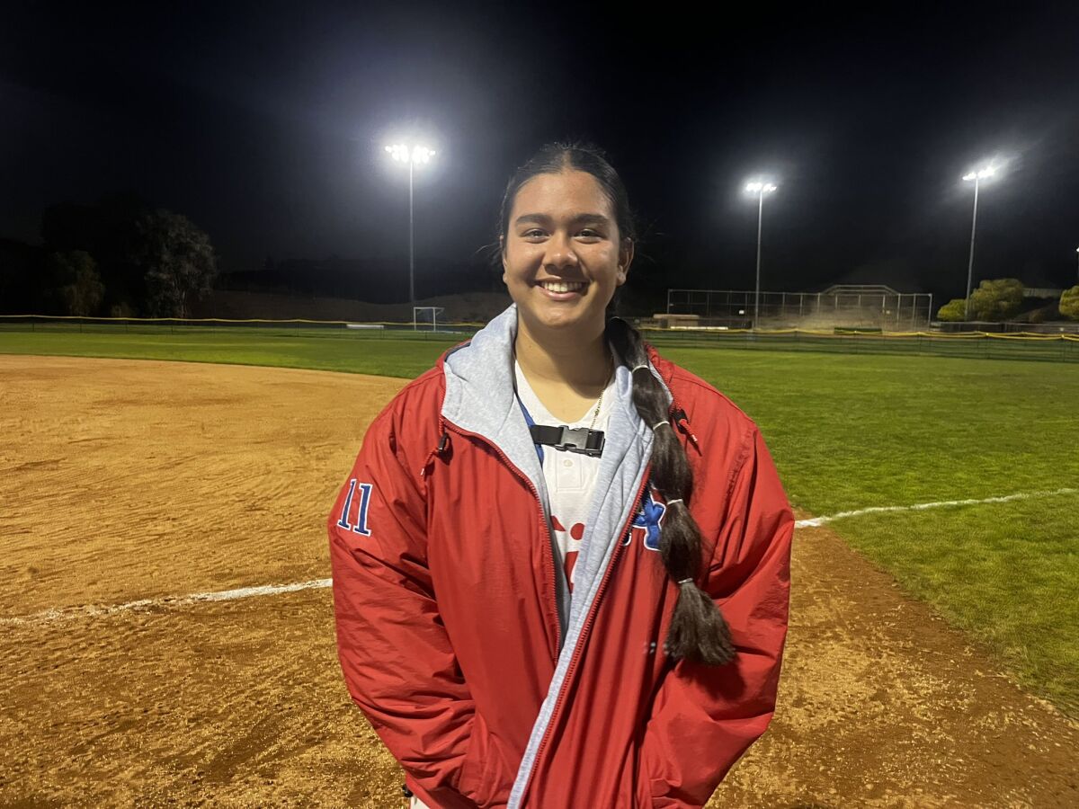 Malaya Majam-Finch smiles on the field.