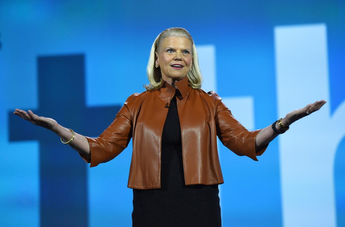 IBM Chairman and CEO Ginni Rometty delivering a keynote address at this year's Consumer Electronics Show in Las Vegas.