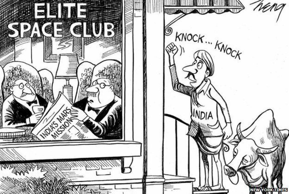 New York Times apologizes for India Mars Mission cartoon - The San Diego  Union-Tribune