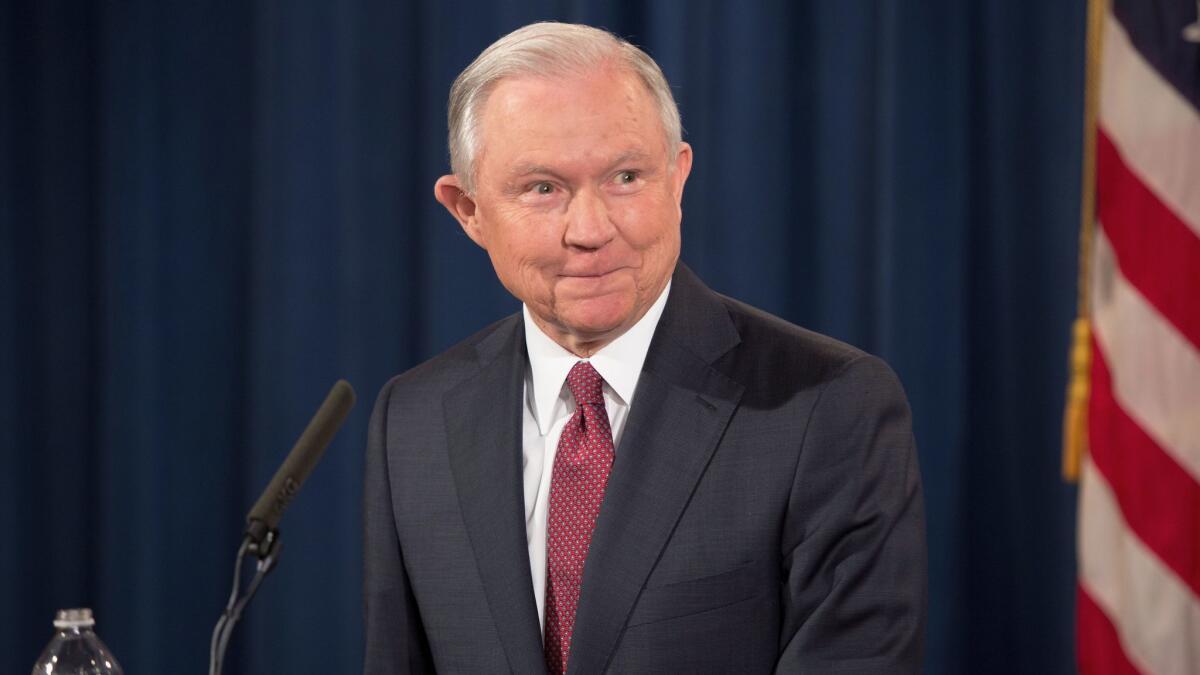 Atty. Gen. Jeff Sessions speaks at a briefing on Deferred Action For Childhood Arrivals in Washington on Sept. 5.