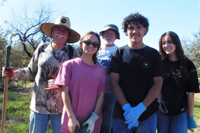 The Calvary Chapel youth group, Jim, Jayne, Duane, Isaac and Victoria at the Santa Maria Creek cleanup.