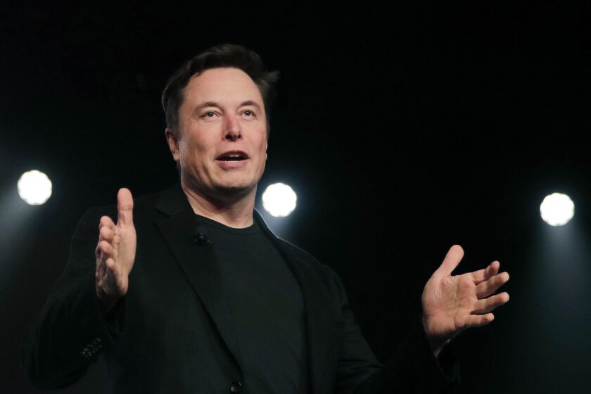 El director general de Tesla Elon Musk habla durante un evento en Hawthorne, California, el 14 de marzo de 2019. (AP Foto/Jae C. Hong)