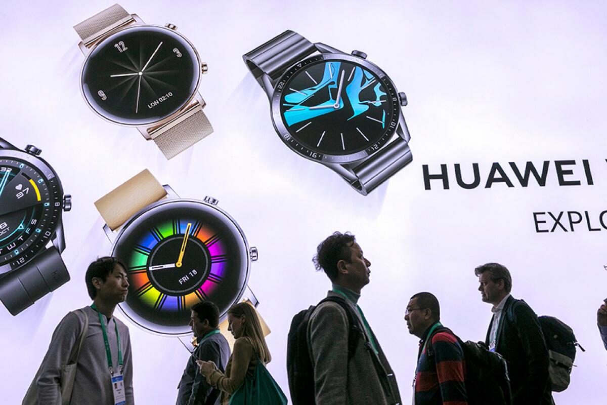 A Huawei exhibit at the Consumer Electronics Show in Las Vegas in January.