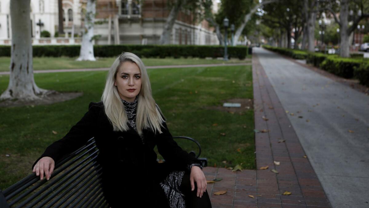 Viva Symanski, 30, was among six women who filed a lawsuit Monday against USC and Dr. George Tyndall.