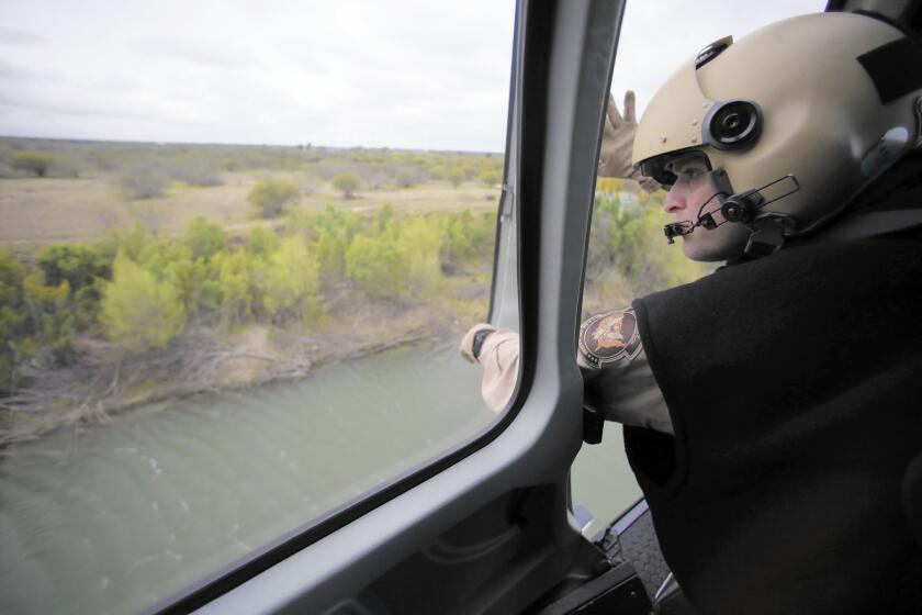 U.S. Customs and Border Protection agents patrol along the Rio Grande on the Texas-Mexico border.