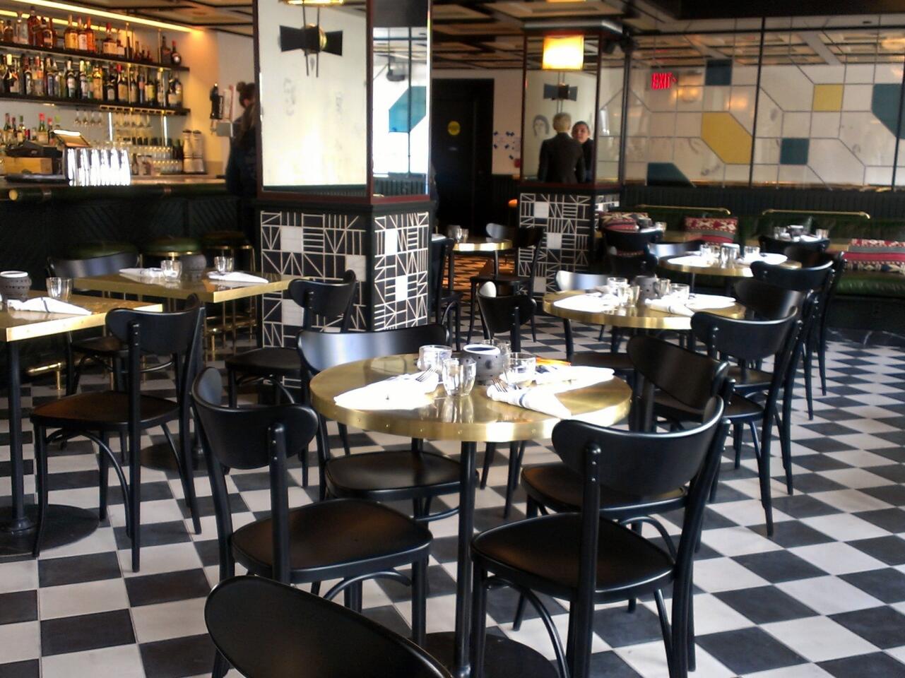 The dining room of L.A. Chapter, the restaurant on the ground floor of the new Ace Hotel downtown.