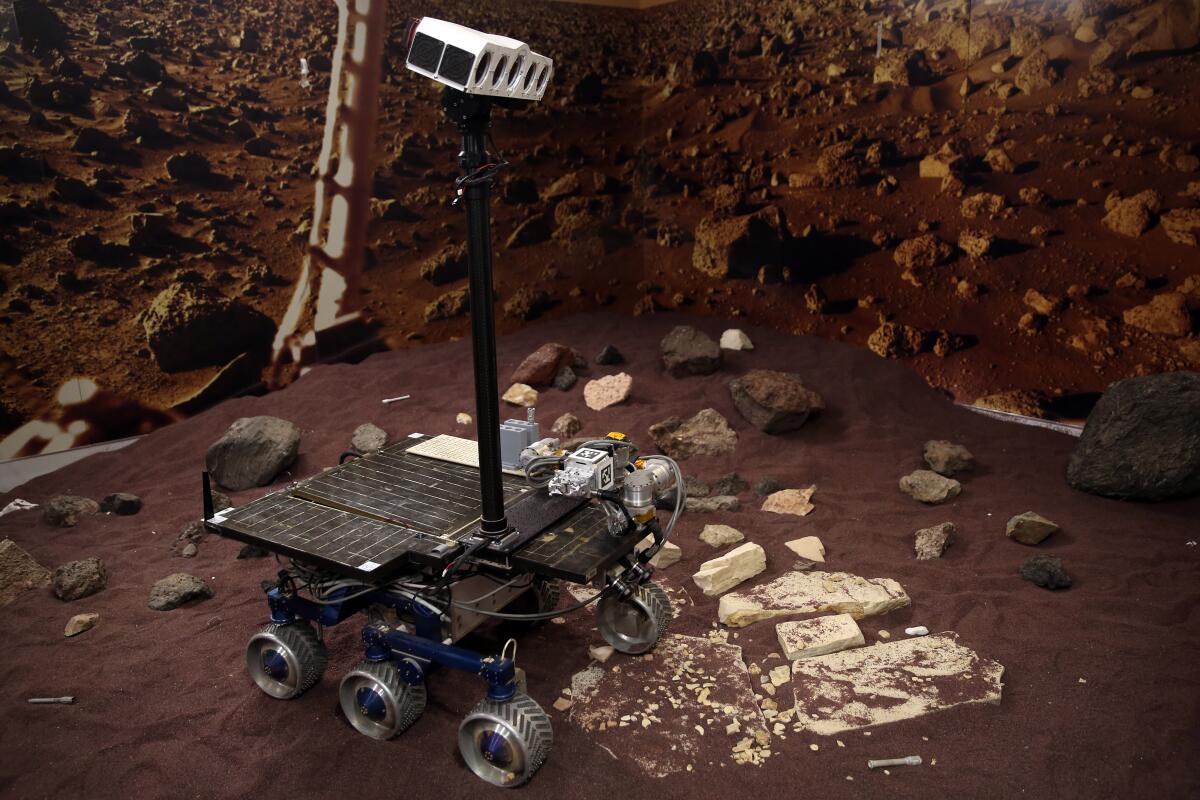 A prototype of a Mars Sample Return rover at NASA's Jet Propulsion Laboratory in 2020.