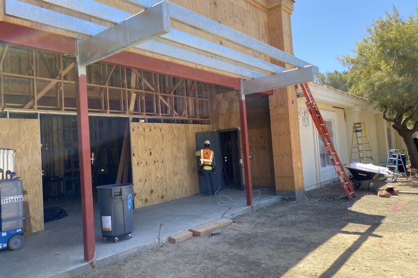 The Solana Santa Fe School modernization includes a new front entrance.