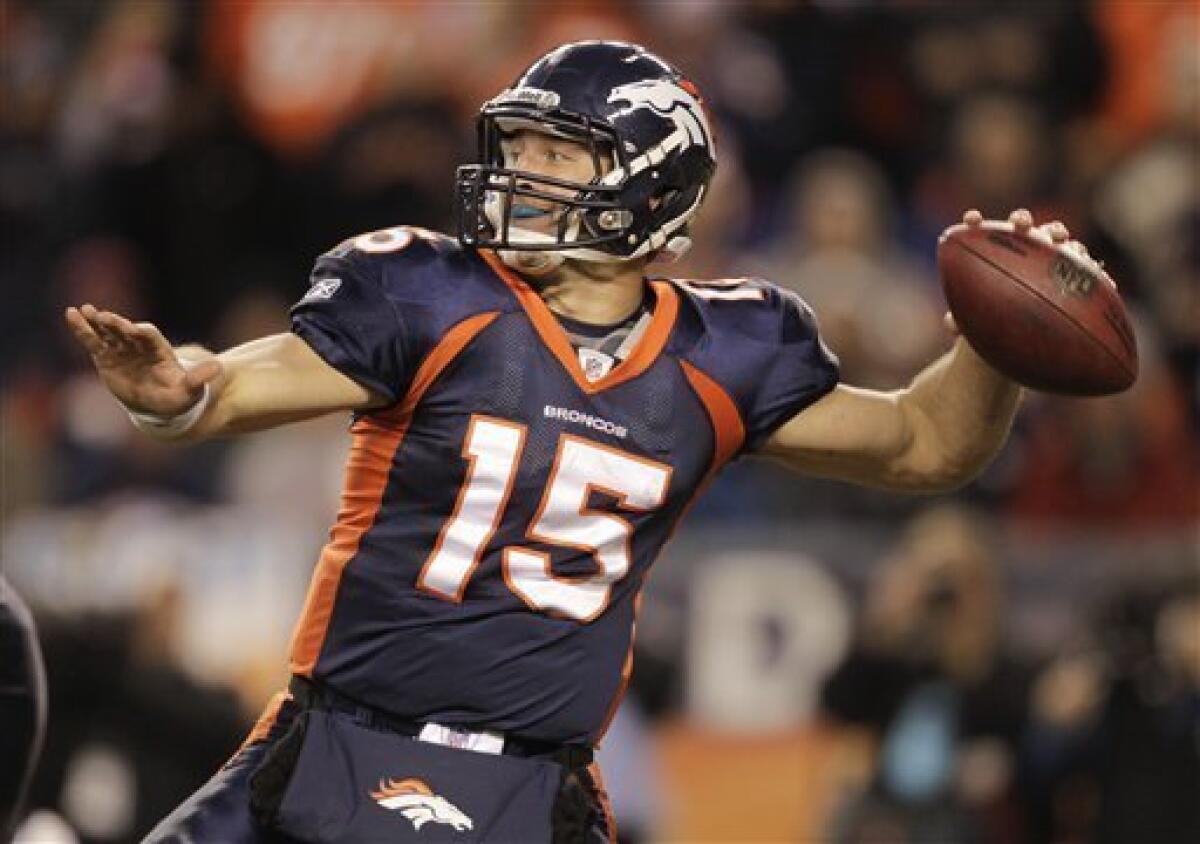 Tebow, Broncos in playoffs despite 7-3 loss to KC - The San Diego  Union-Tribune