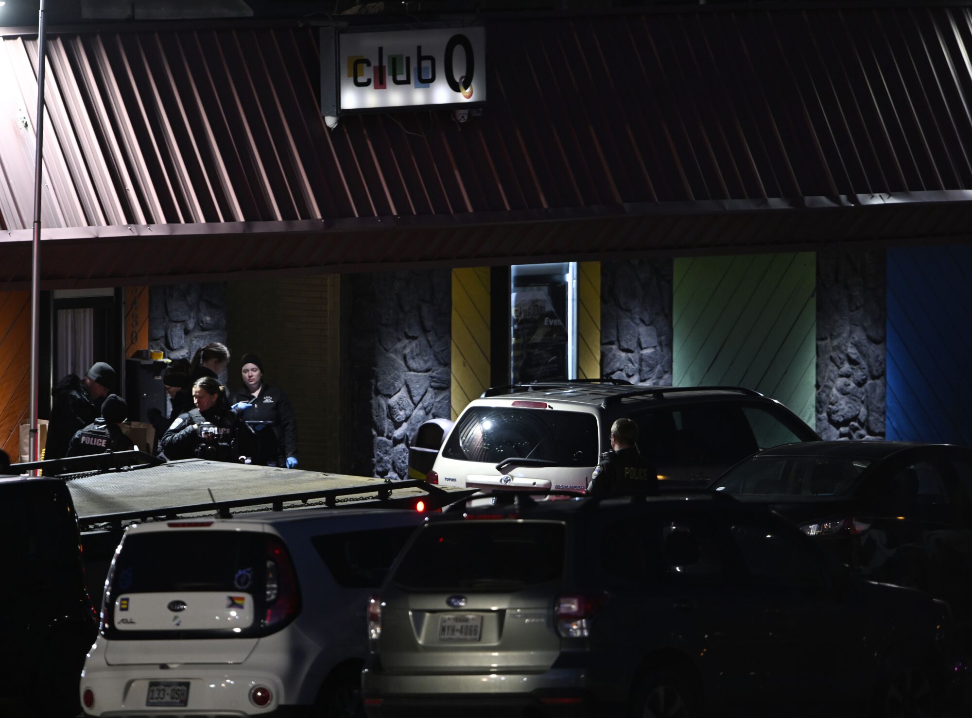 FBI and local police outside an LGBTQ nightclub.