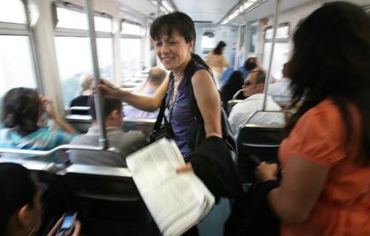 Bryanne Sykes, 50, a periodic train commuter for 10 years, decided six months ago to take the train from Long Beach to her job in downtown L.A. every day. Her resolve hardened with the increases in gas prices.