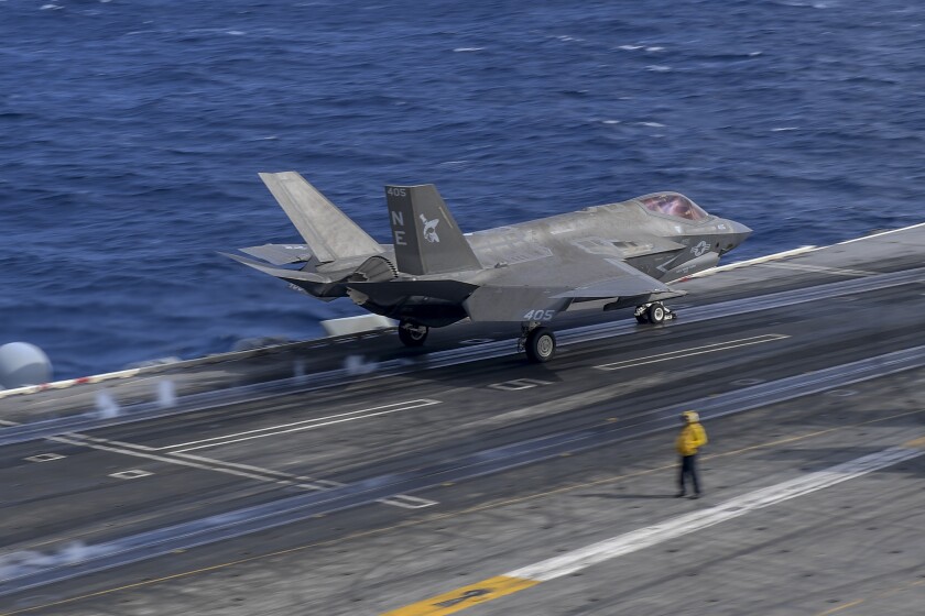 An F-35C launches off the Carl Vinson