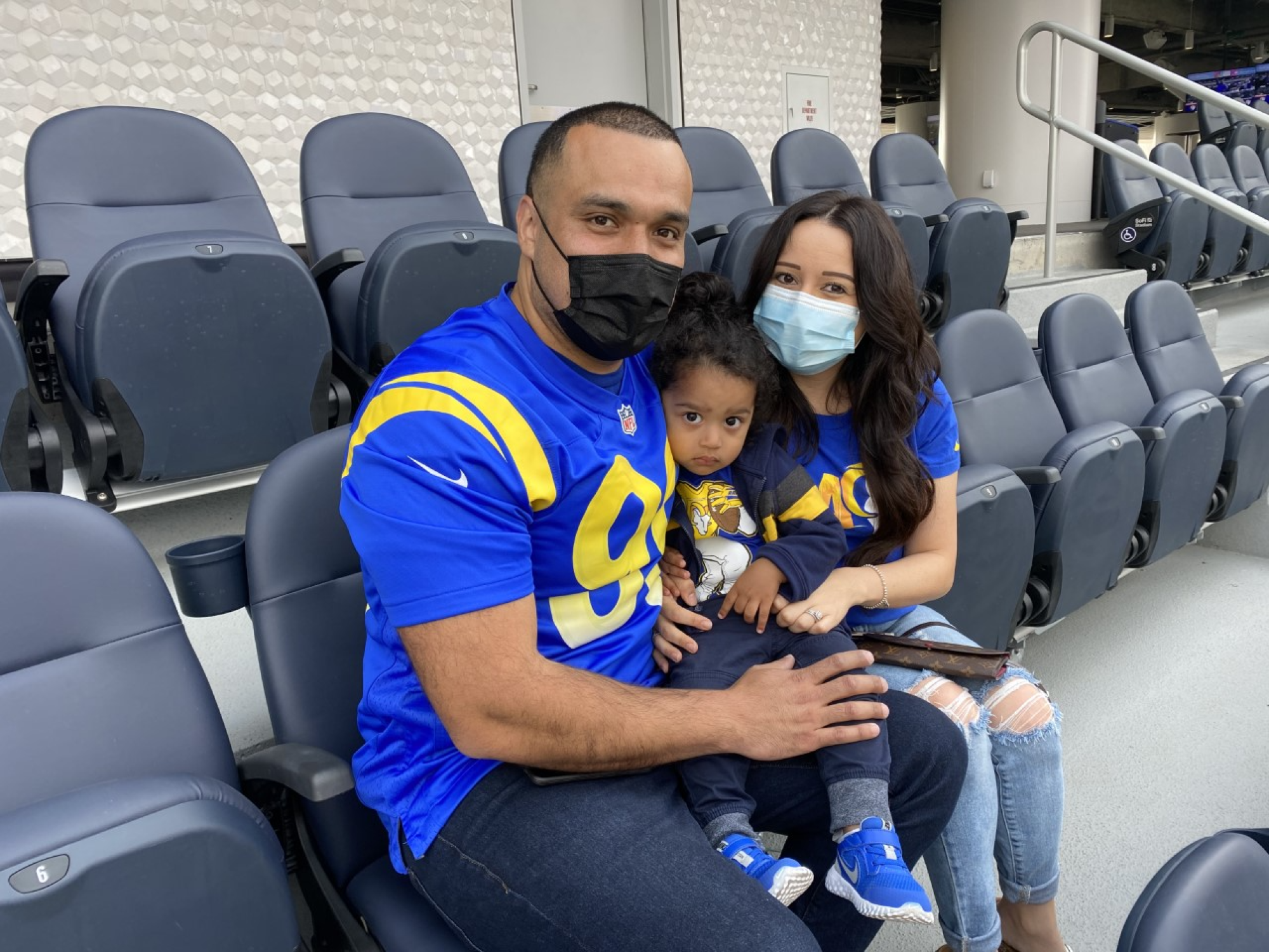 Victor Barajas and family at SoFi Stadium.