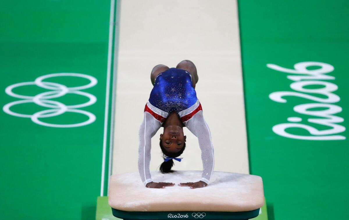 Simone Biles will compete in the vault today.