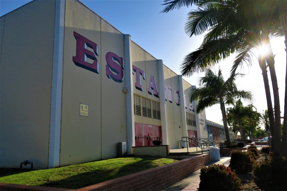 A new performing arts complex at Estancia High School is being planned for a parking lot just east of the school gym.