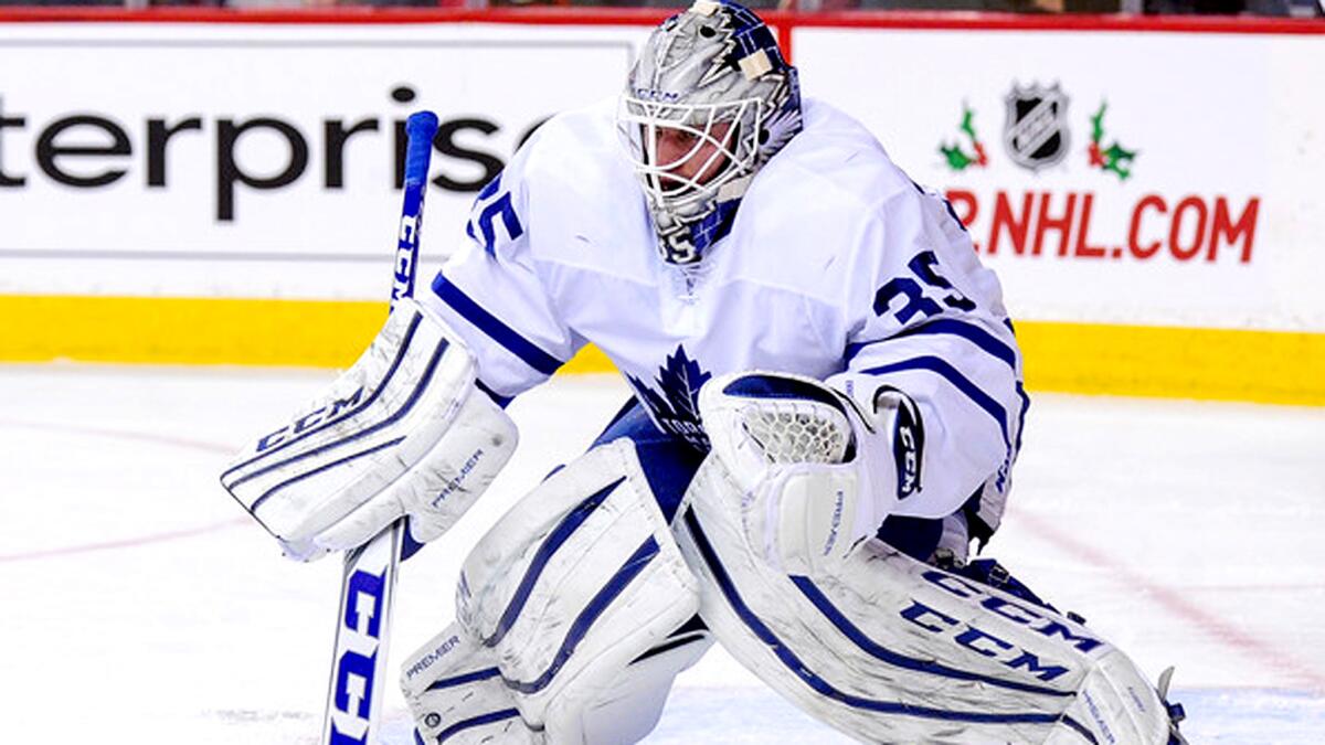 When last seen in the NHL, Jhonas Enroth was tending goal for the Toronto Maple Leafs.