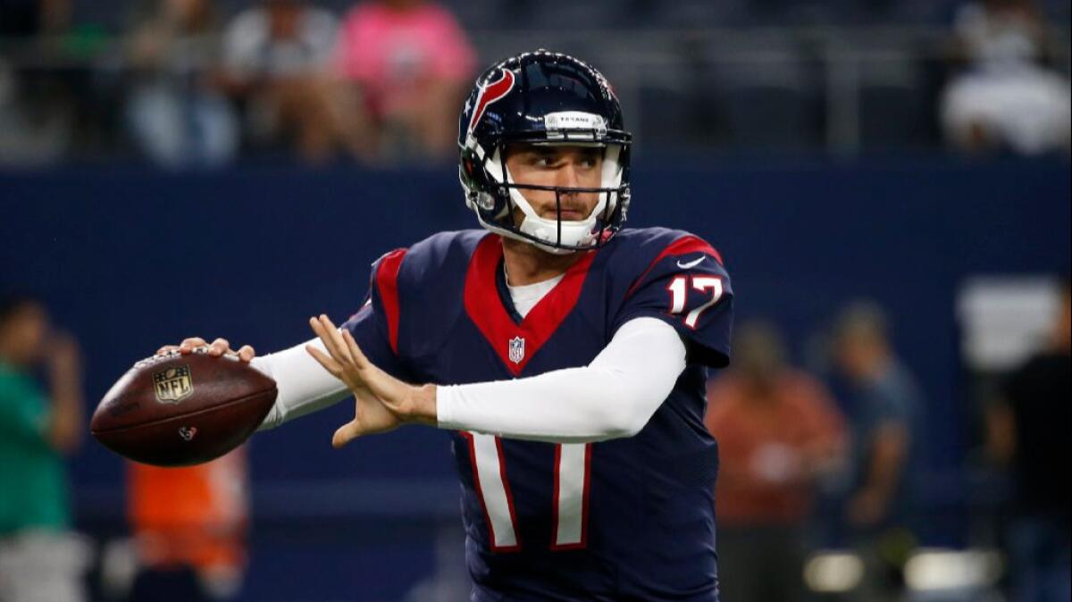 Quarterback Brock Osweiler spent one season in Houston, throwing for 15 touchdowns while having 16 passes intercepted
