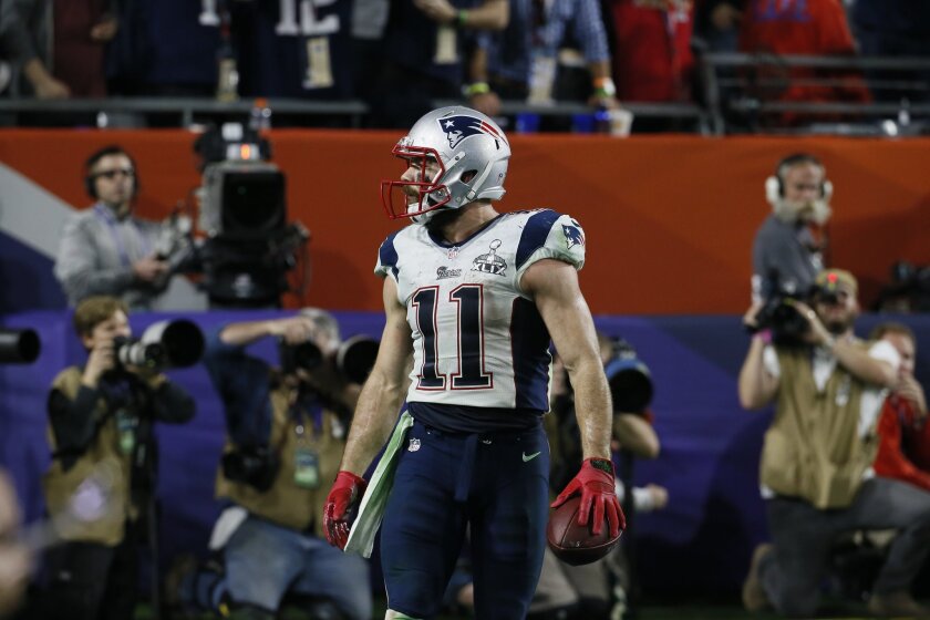 New England receiver Julian Edelman caught the game-winning pass in Super Bowl XLIX after taking a huge hit to the head earlier in the game.