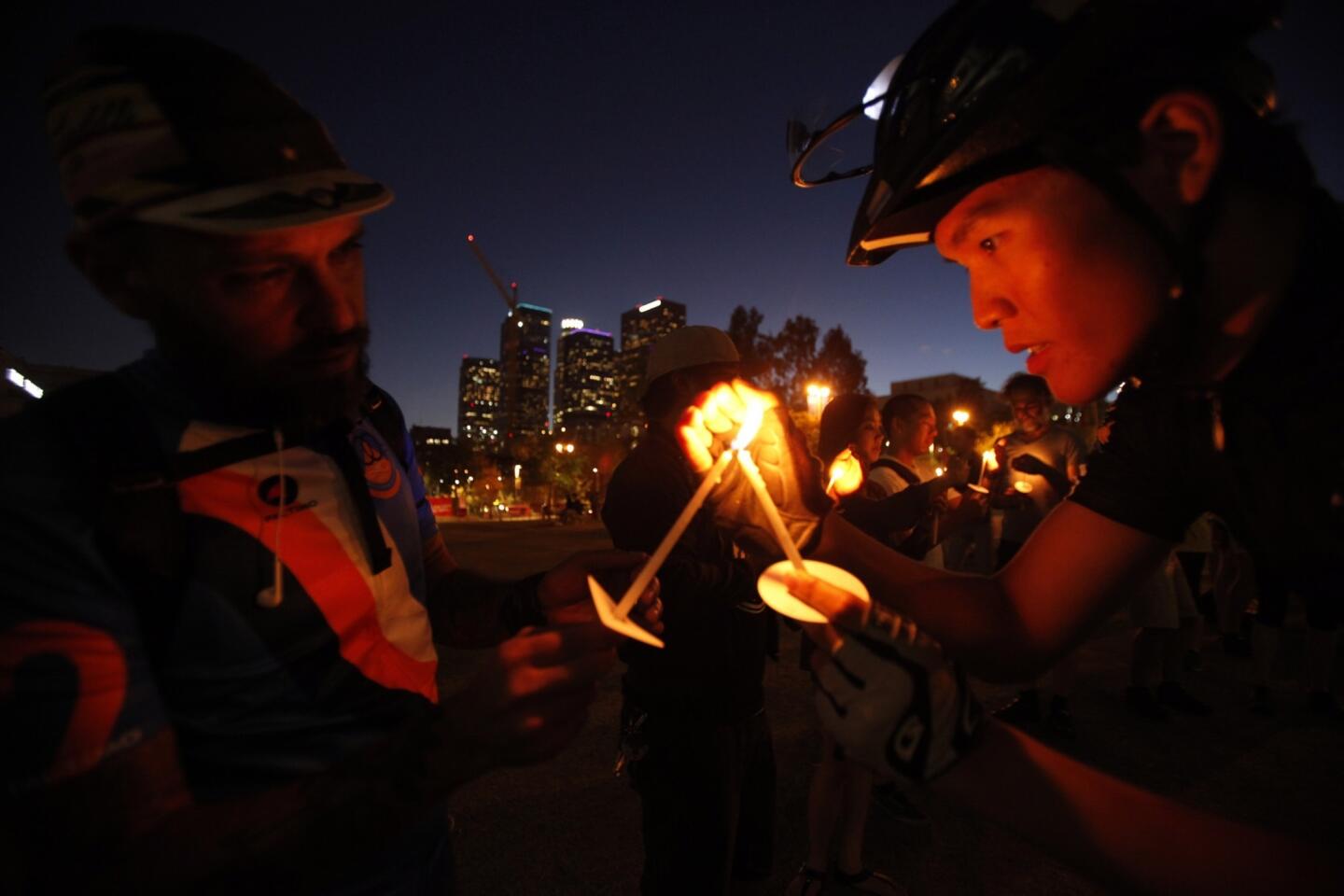 Lighting candles