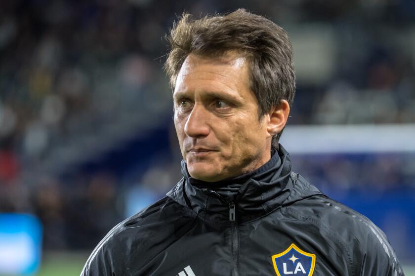 CARSON, CA - FEBRUARY 9: Los Angeles Galaxy Head Coach Guillermo Schelotto prior to the Los Angeles Galaxy's MLS Preseason Friendly match against Toronto FC at the Dignity Health Sports Park on February 9, 2019 in Carson, California. Los Angeles Galaxy won the match (Photo by Shaun Clark/Getty Images)