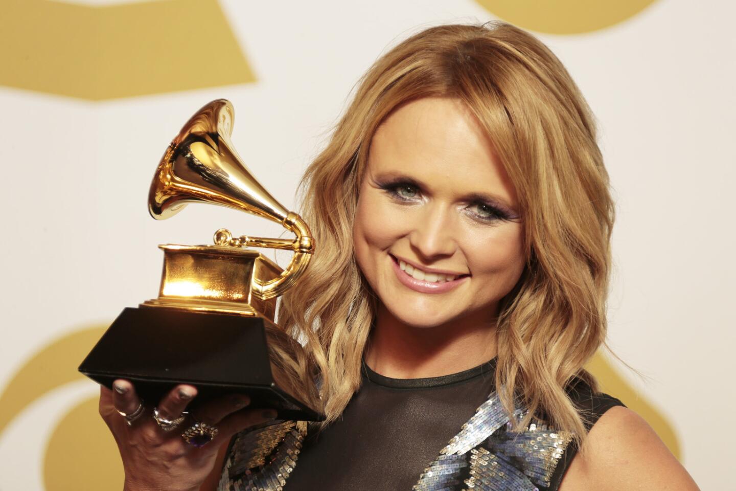 Miranda Lambert with her Grammy Award for country album for "Platinum." | MORE: Show highlights | Red carpet | Top nominees | Quotes