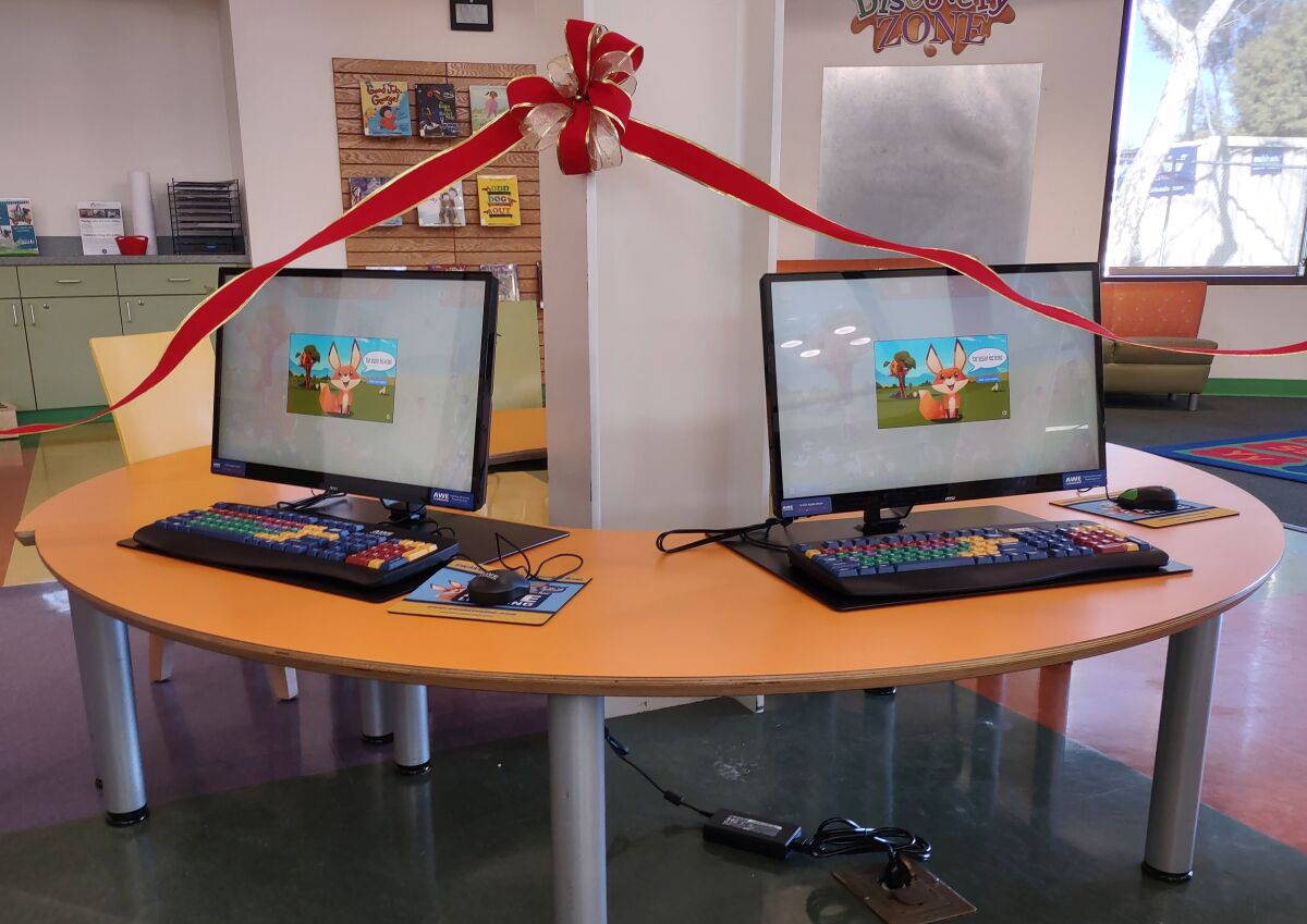 Two new computer AWE Stations were unveiled at Ramona Community Library on Feb. 1.