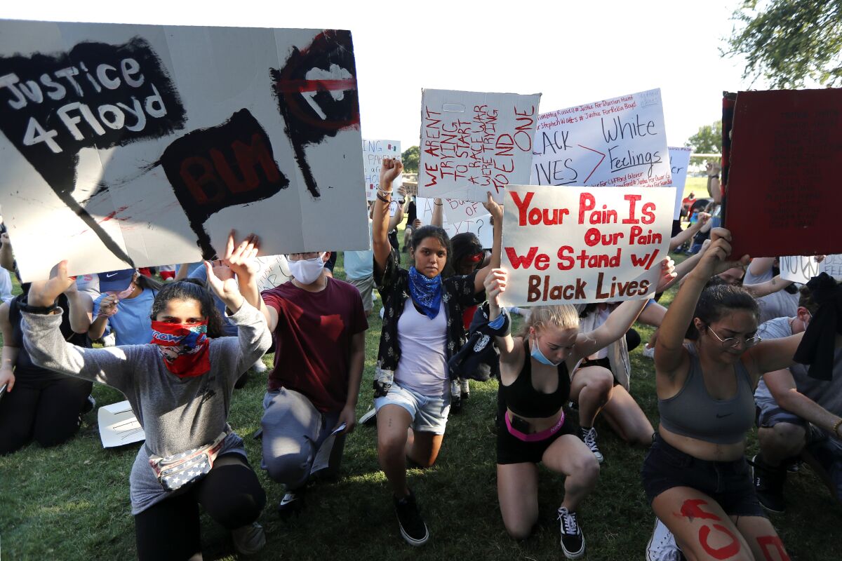A protest in Richardson, Texas, on Wednesday.