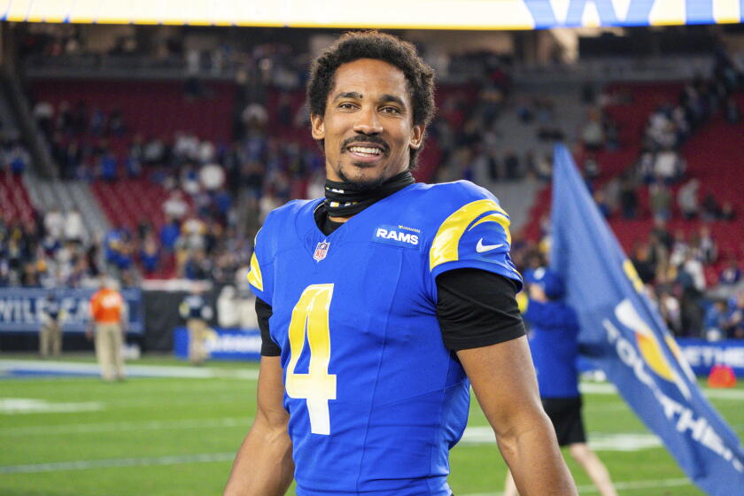 Linebacket Body Rams linebacker Nate Landman wears his pride on body, helmet - Los ...