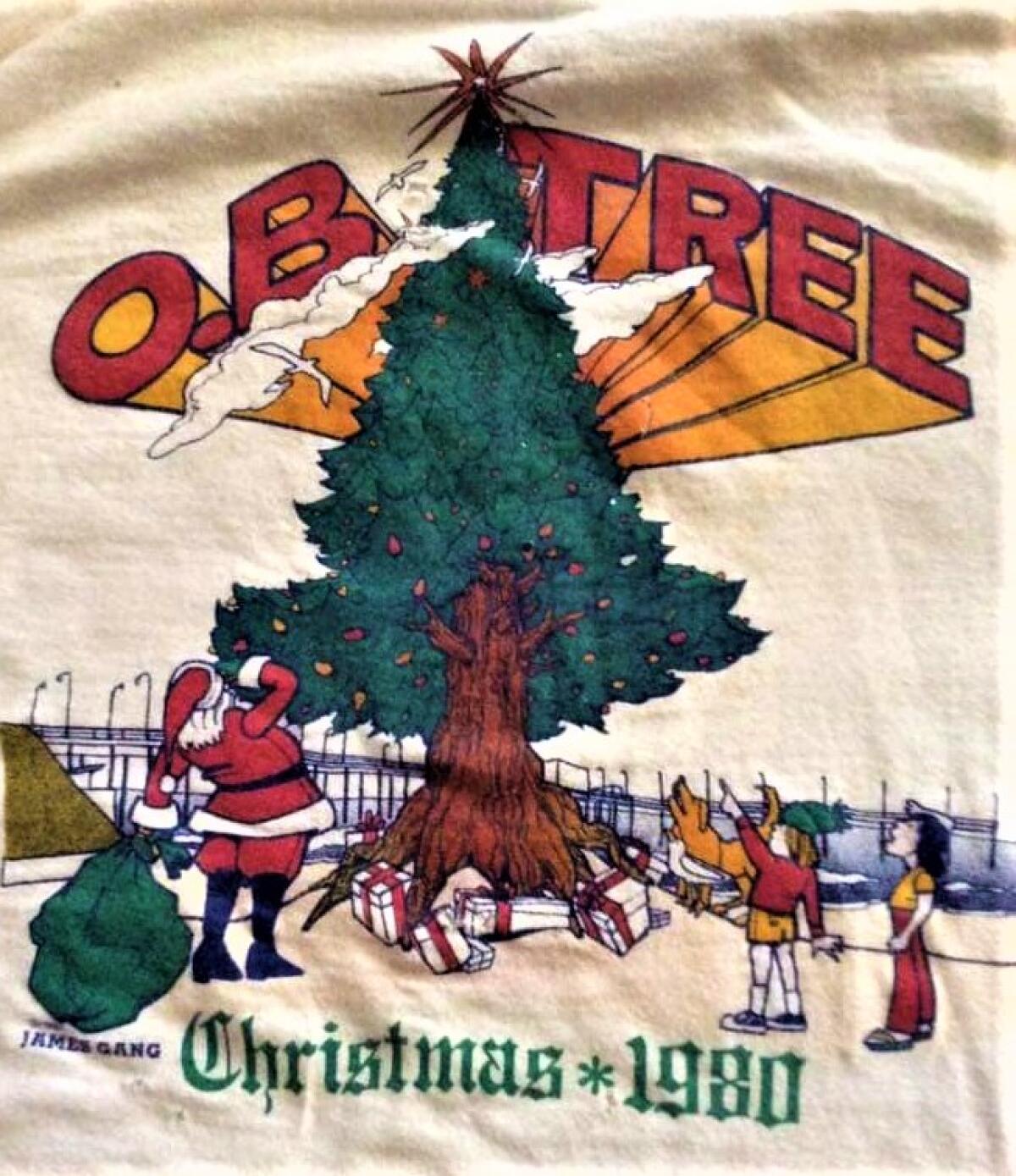 The OB tree T-shirt for Christmas 1980, designed by Dale Sedenquist.
