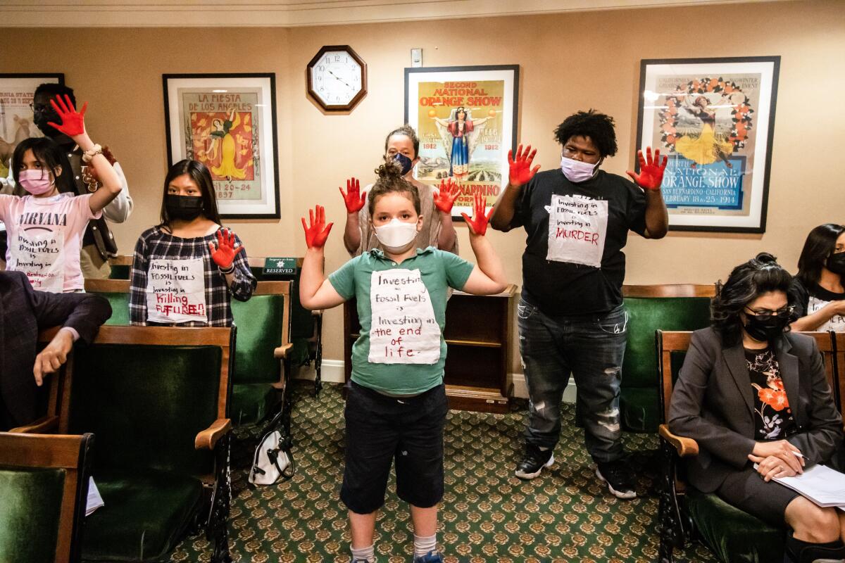 Youth climate activists held a demonstration at the Capitol.