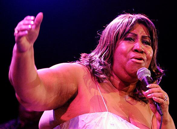 Aretha Franklin performing at the House of Blues in Hollywood on Saturday.