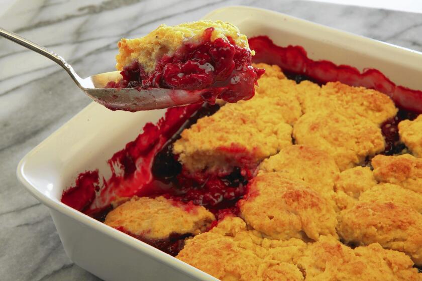 Recipe: Mixed berry cobbler topped with orange-scented biscuits.