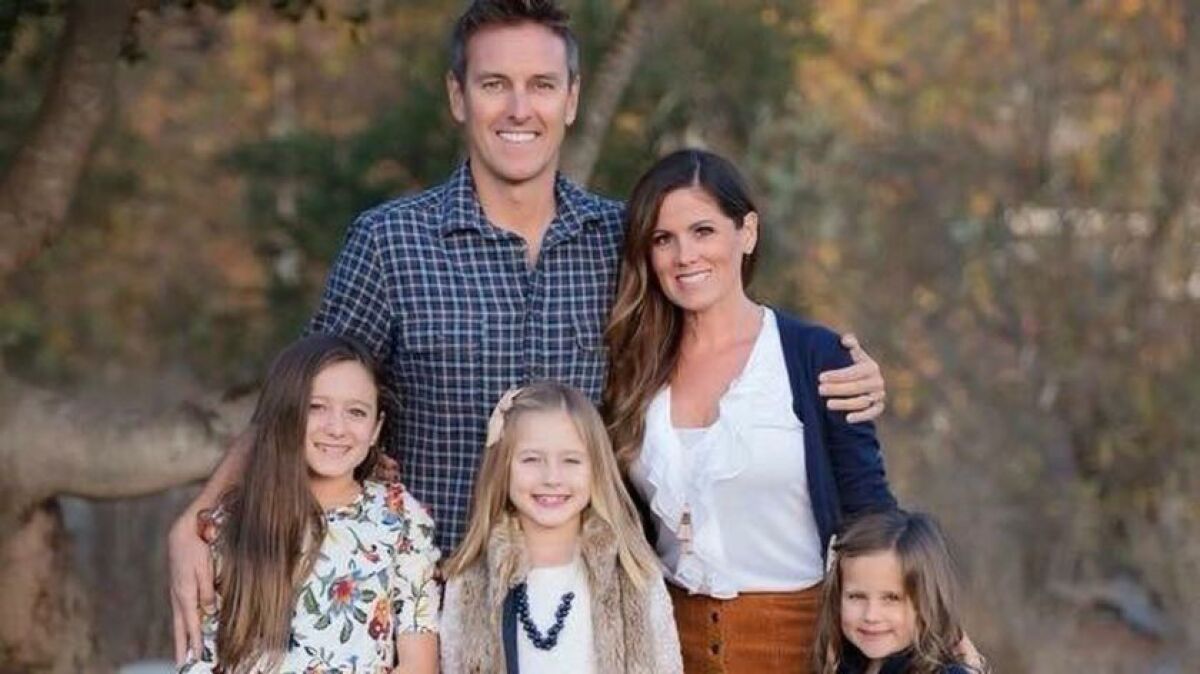 Costa Mesa fire Capt. Mike Kreza, pictured with his family
