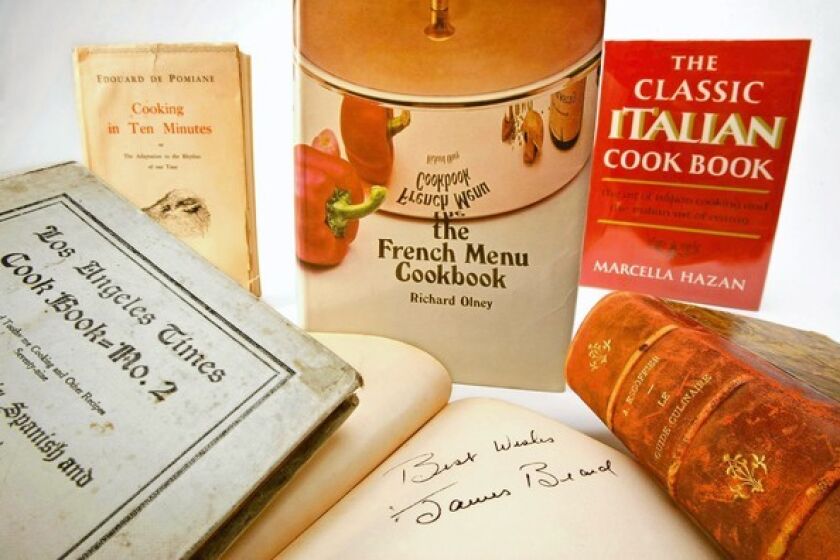 Among the published treasures is a signed copy of James Beard's "Hors d'Oeuvre and Canapes."