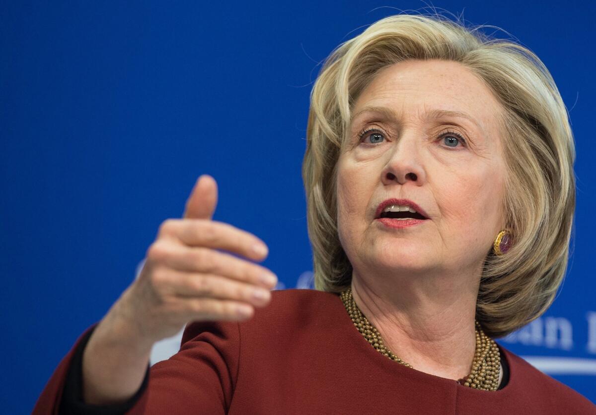 Hillary Rodham Clinton wants the Supreme Court to grant same-sex couples a constitutional right to marriage.
