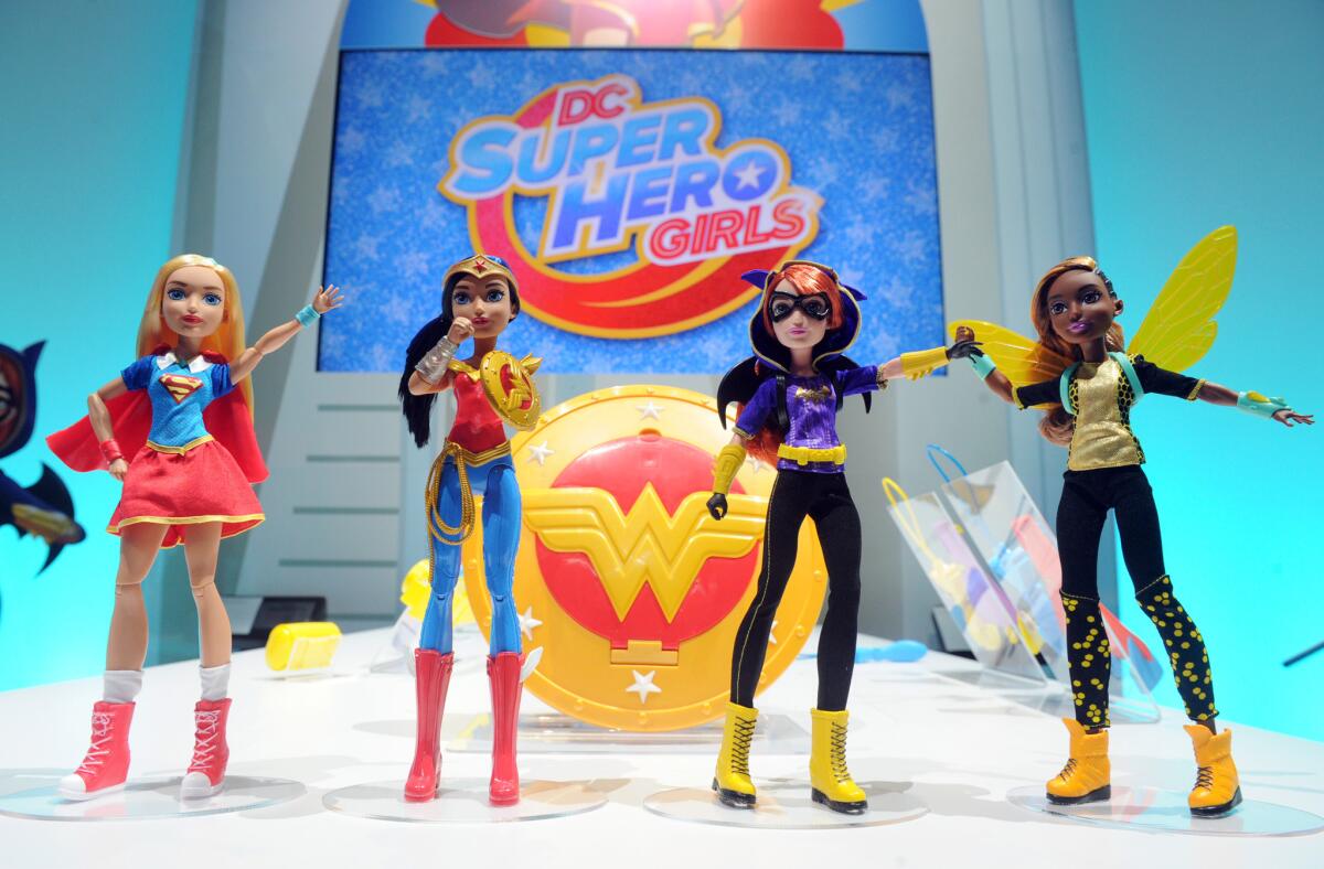 DC Super Hero Girls figures at the New York Toy Fair.