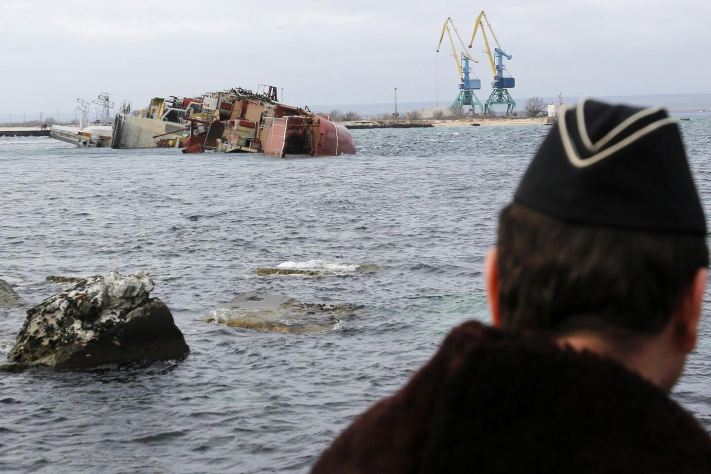 Ukraine vessels blocked