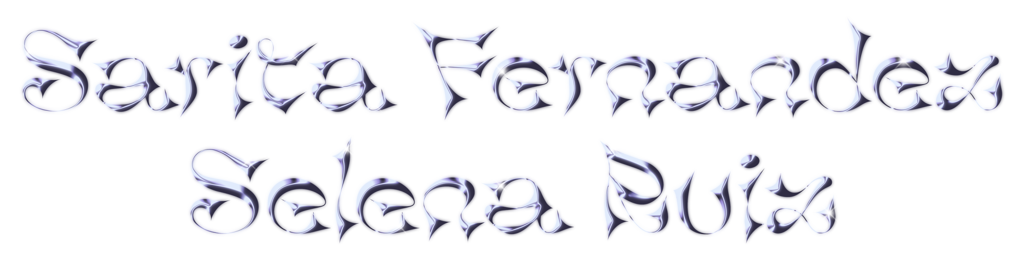stylized type that reads “Sarita Fernandez” and “Selena Ruiz”