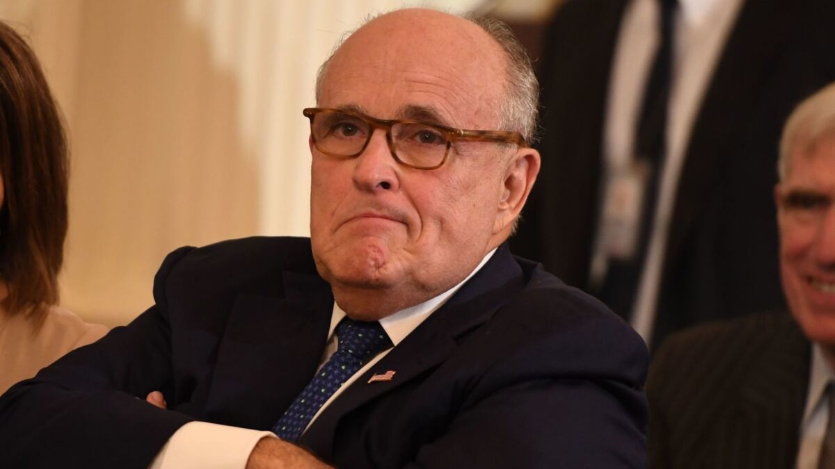 Rudolph W. Giuliani told a TV talk show that President Trump would meet with Robert Mueller III in the Russia probe only if the special counsel could show a "factual basis for the investigation,” a hardening of the White House position.