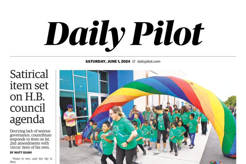 Front page of the Daily Pilot e-newspaper for Saturday, June 1, 2024.