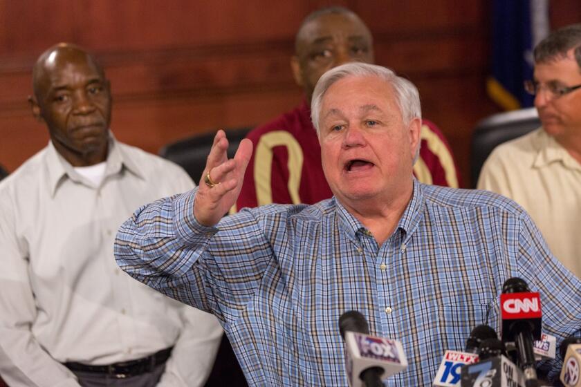 Keith Summey, mayor of North Charleston, S.C., answers questions during a news conference Wednesday about the shooting death of Walter Scott, an unarmed black man, by a white North Charleston police officer, Michael T. Slager.