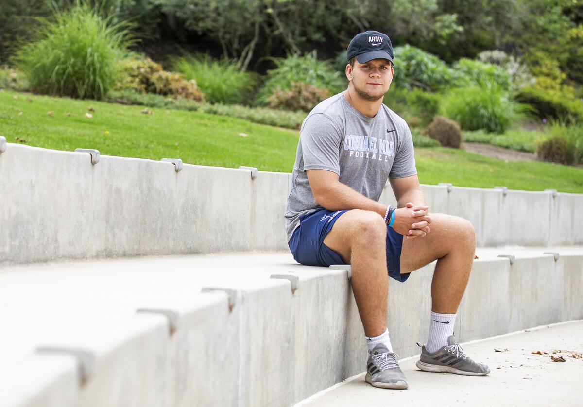 Corona del Mar's Thomas Bouda played left tackle during the Sea Kings' undefeated season in 2019.