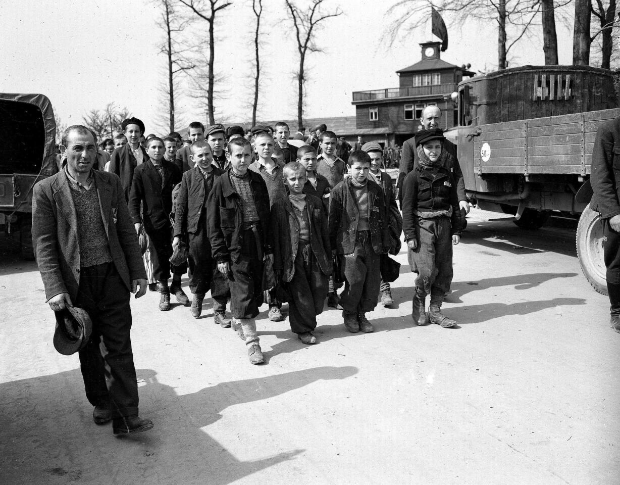 Liberated Buchenwald prisoners